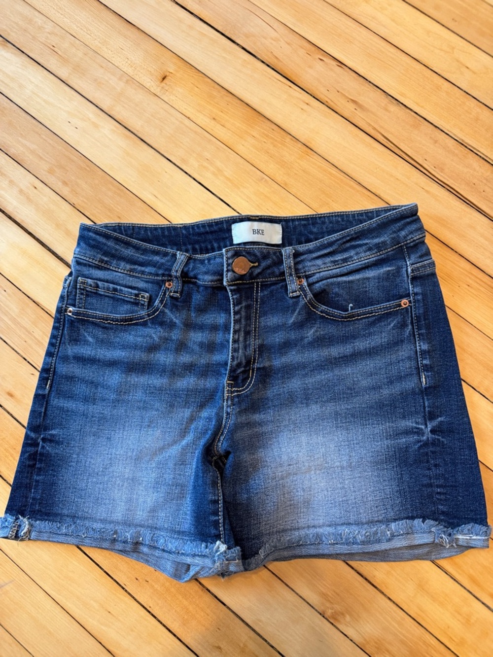 BKE Women's Dark Blue Denim Jean Shorts